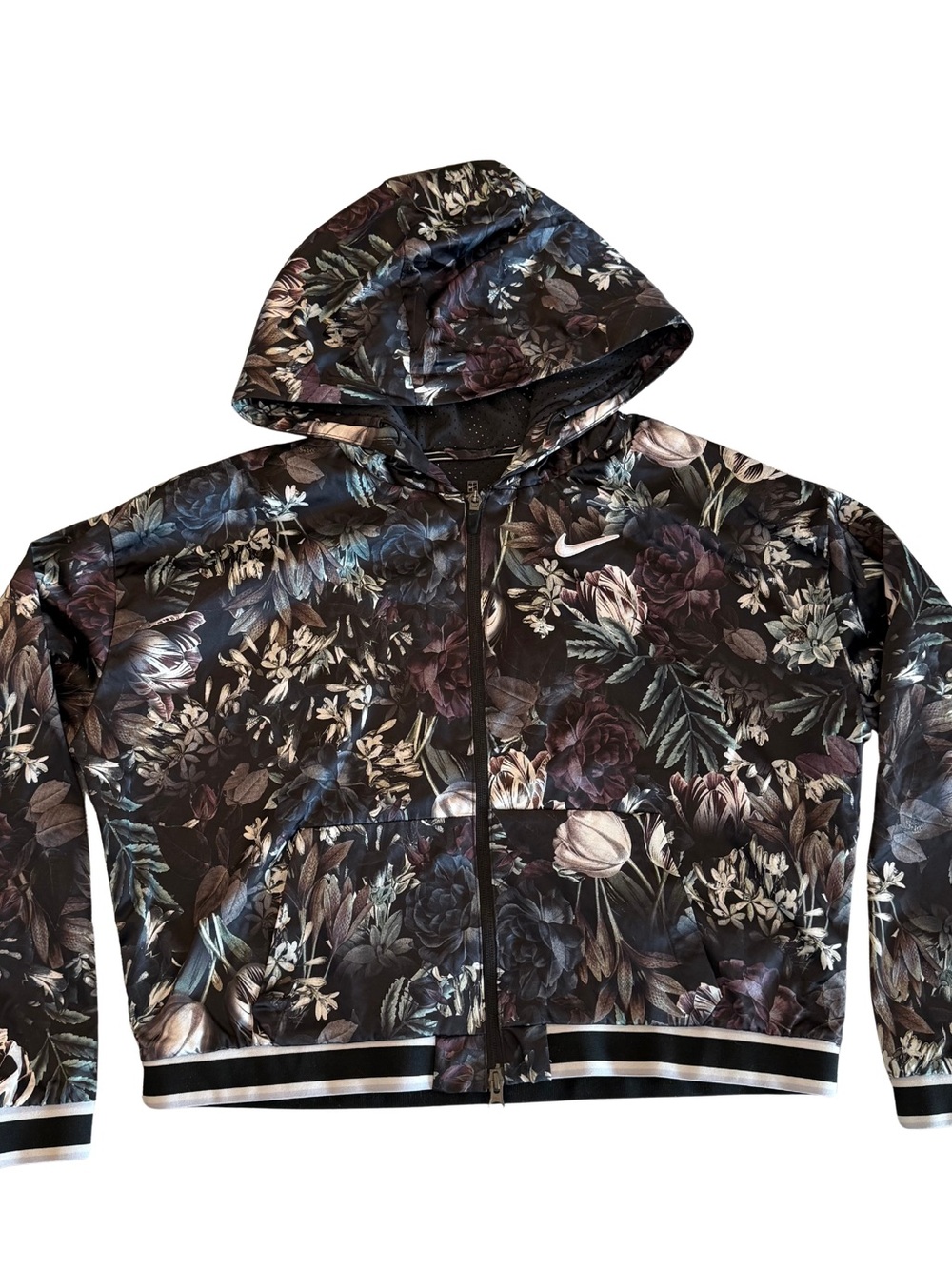 Nike Black Floral Dri-FIT Zip Hoodie